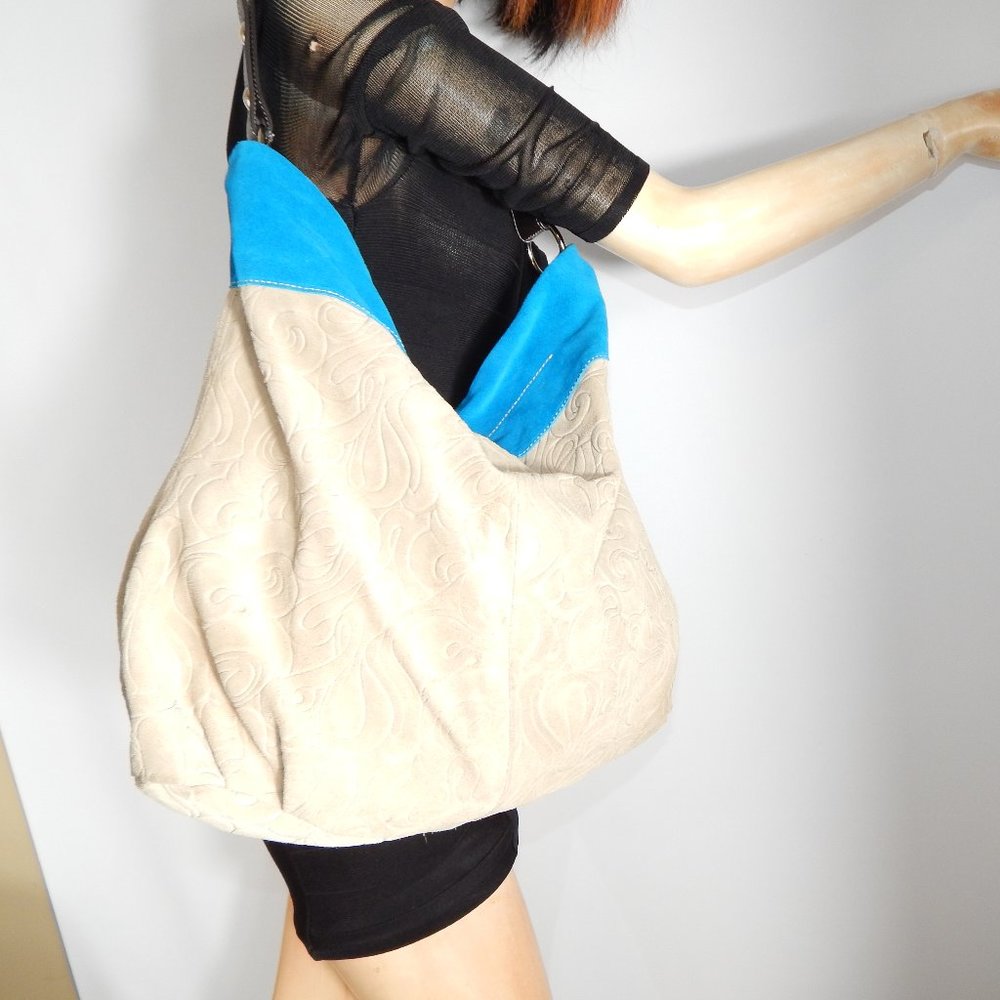 Gianni Notaro Made In Italy Hobo Suede Handbag